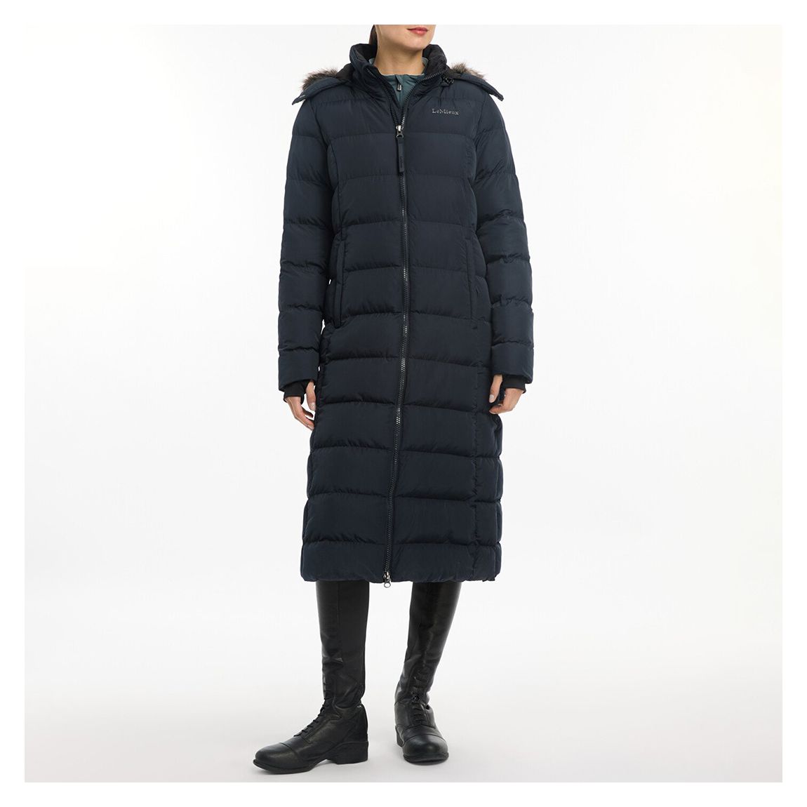 Harper Longline Puffer Coat Navy UK06 main product photo
