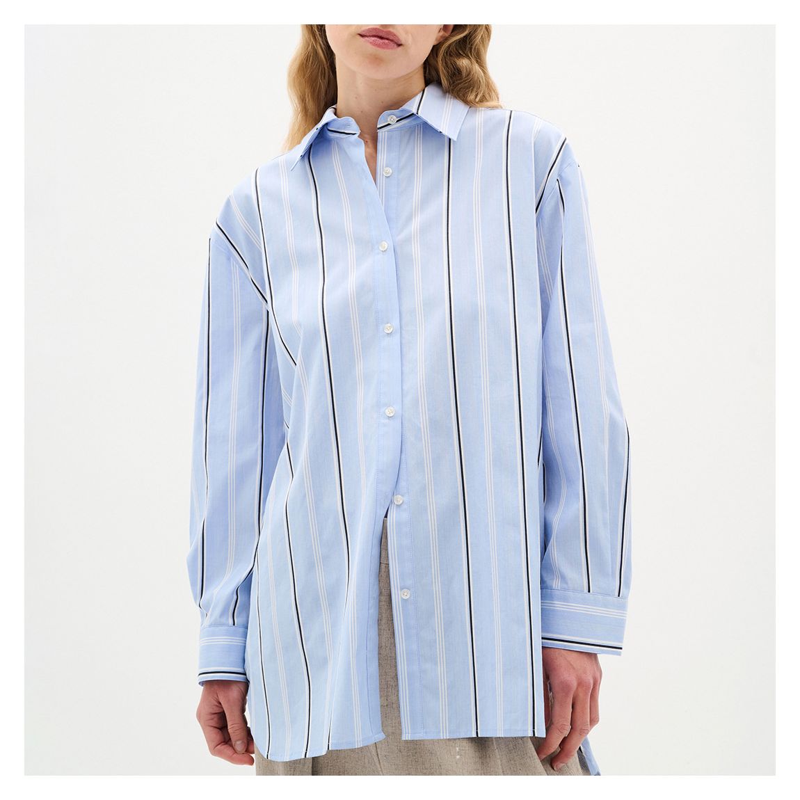 Light Blue Stripe Sonjah Shirt main product photo