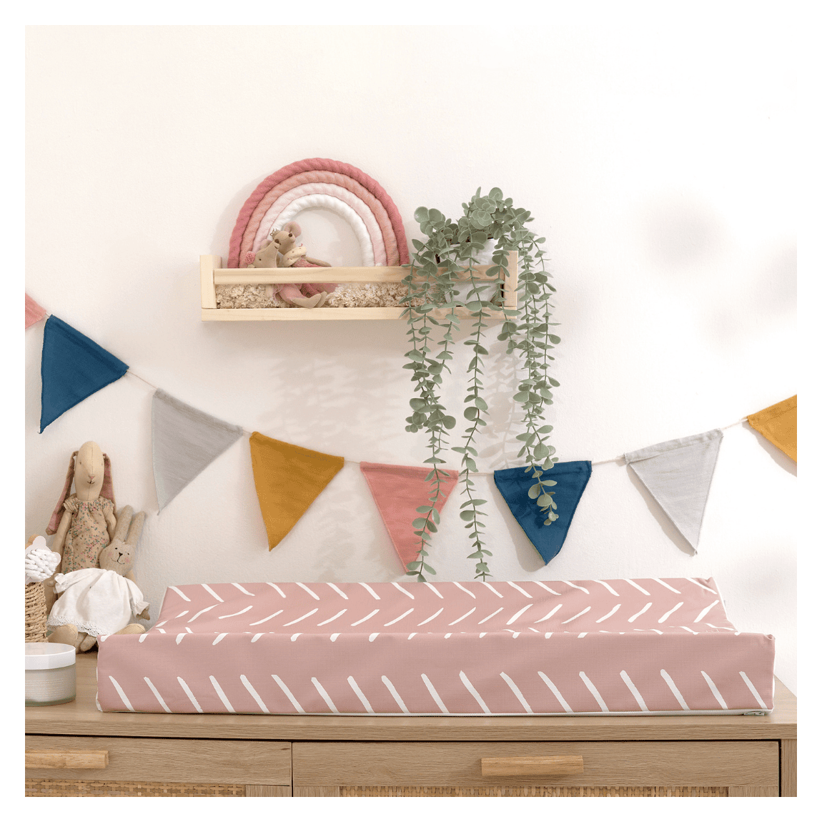 Anti-Roll Changing Mat - Castaway (Dusty Pink) main product photo