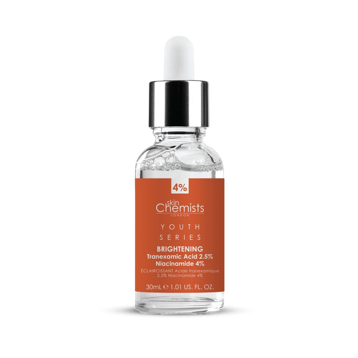 skinChemists Youth Series Tranexamic Acid 2.5%, Niacinamide 4% Brightening Serum 30ml main product photo
