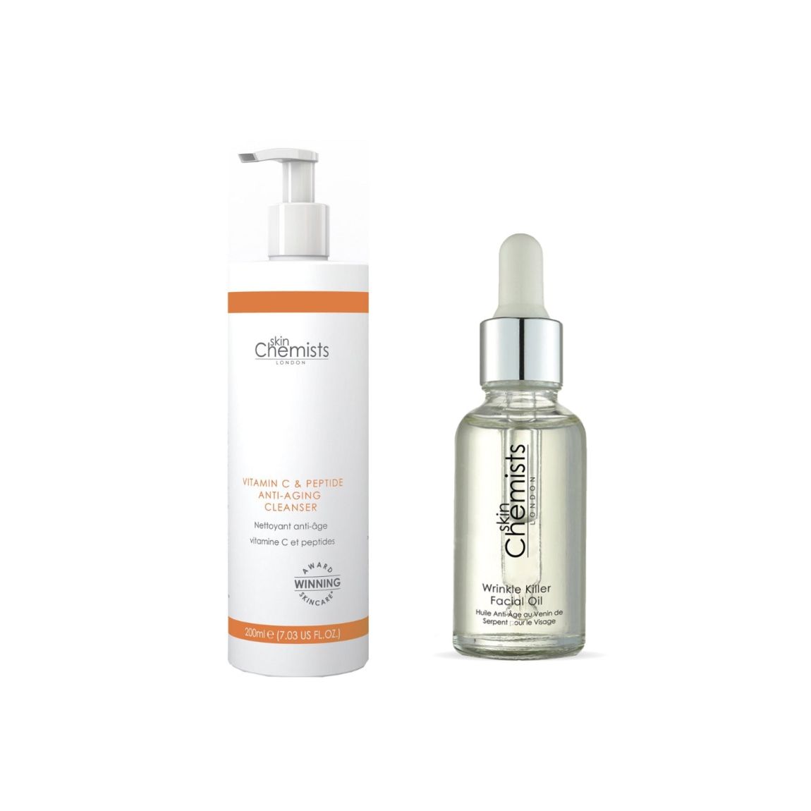 skinChemists Vitamin C Cleanser & Wrinkle killer Facial Oil Anti-Ageing Kit main product photo