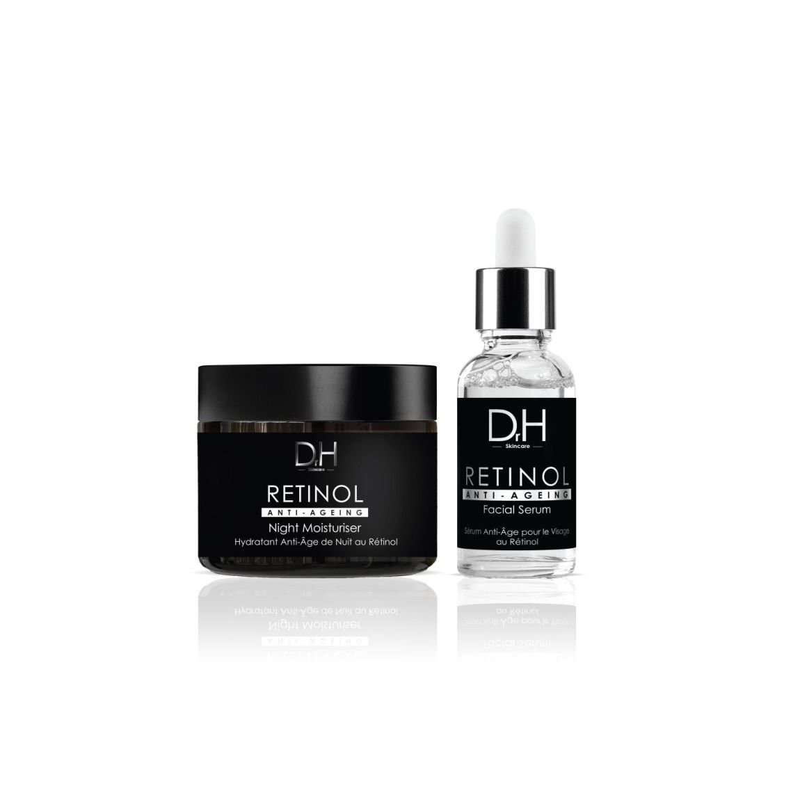Dr H Retinol Anti-Ageing Night Moisturiser 60ml + Anti-Ageing Retinol Facial Serum 30ml main product photo
