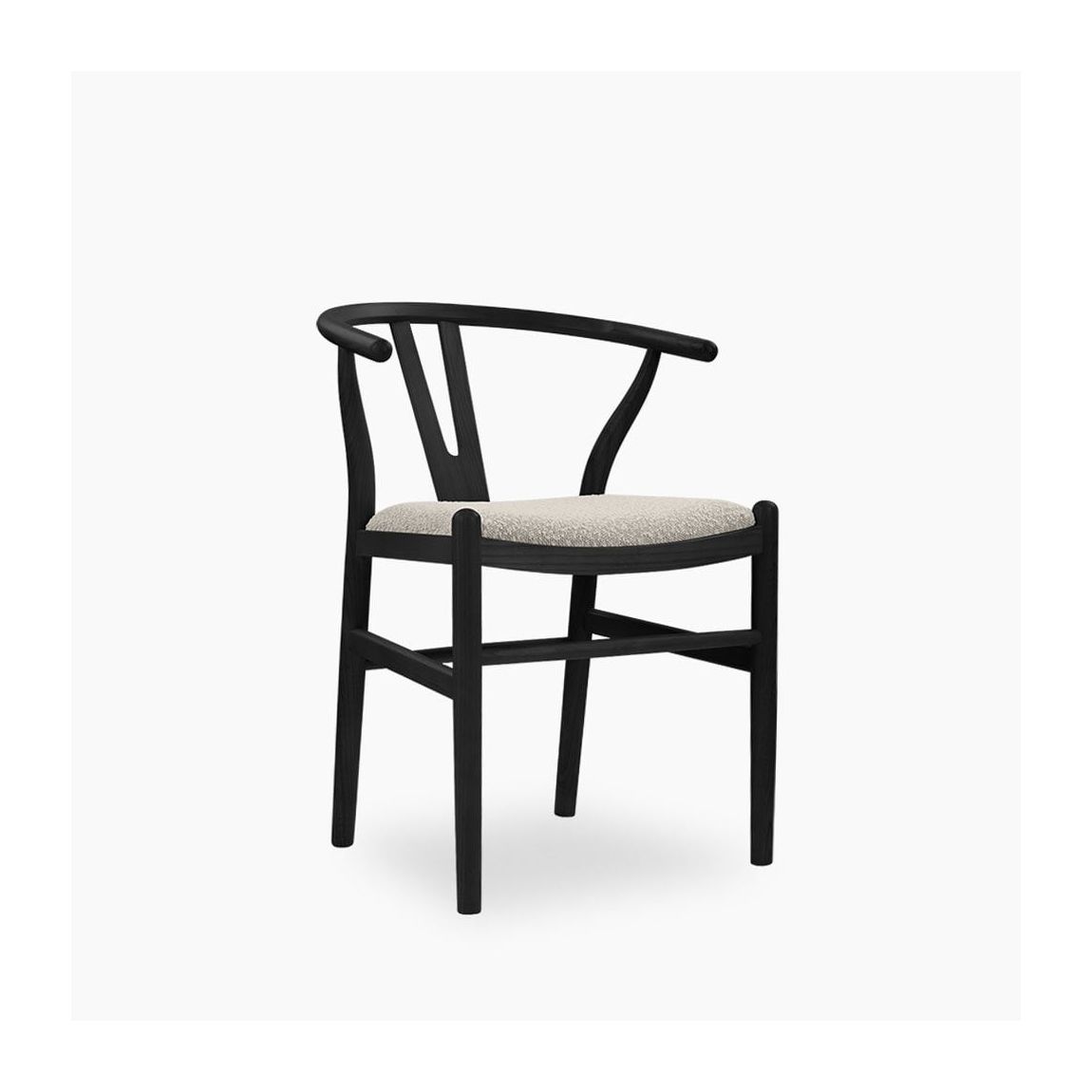Wish Wooden Dining Chair, Speckled Stone Sustainable Boucle & Black main product photo