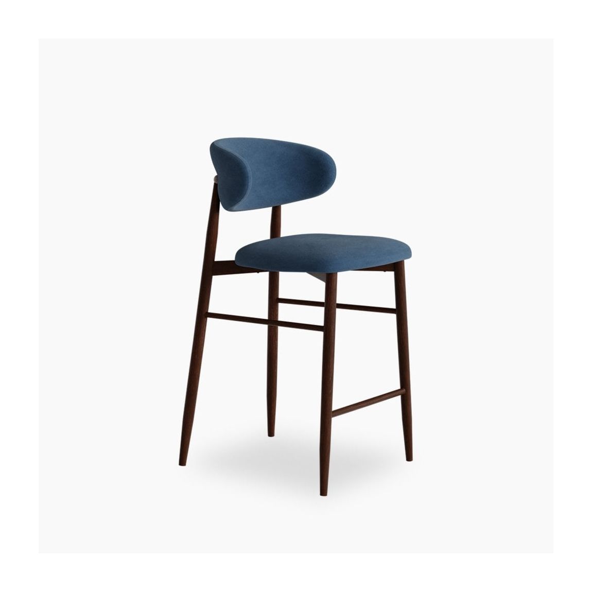 Halston Kitchen Stool, Dust Blue Sustainable Velvet main product photo