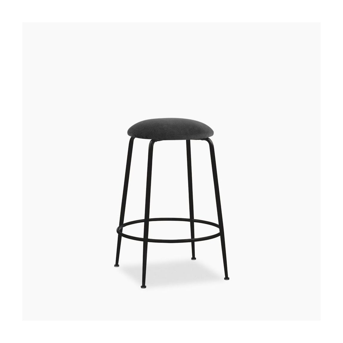 Regent Kitchen Stool, Grey Sustainable Velvet & Black main product photo