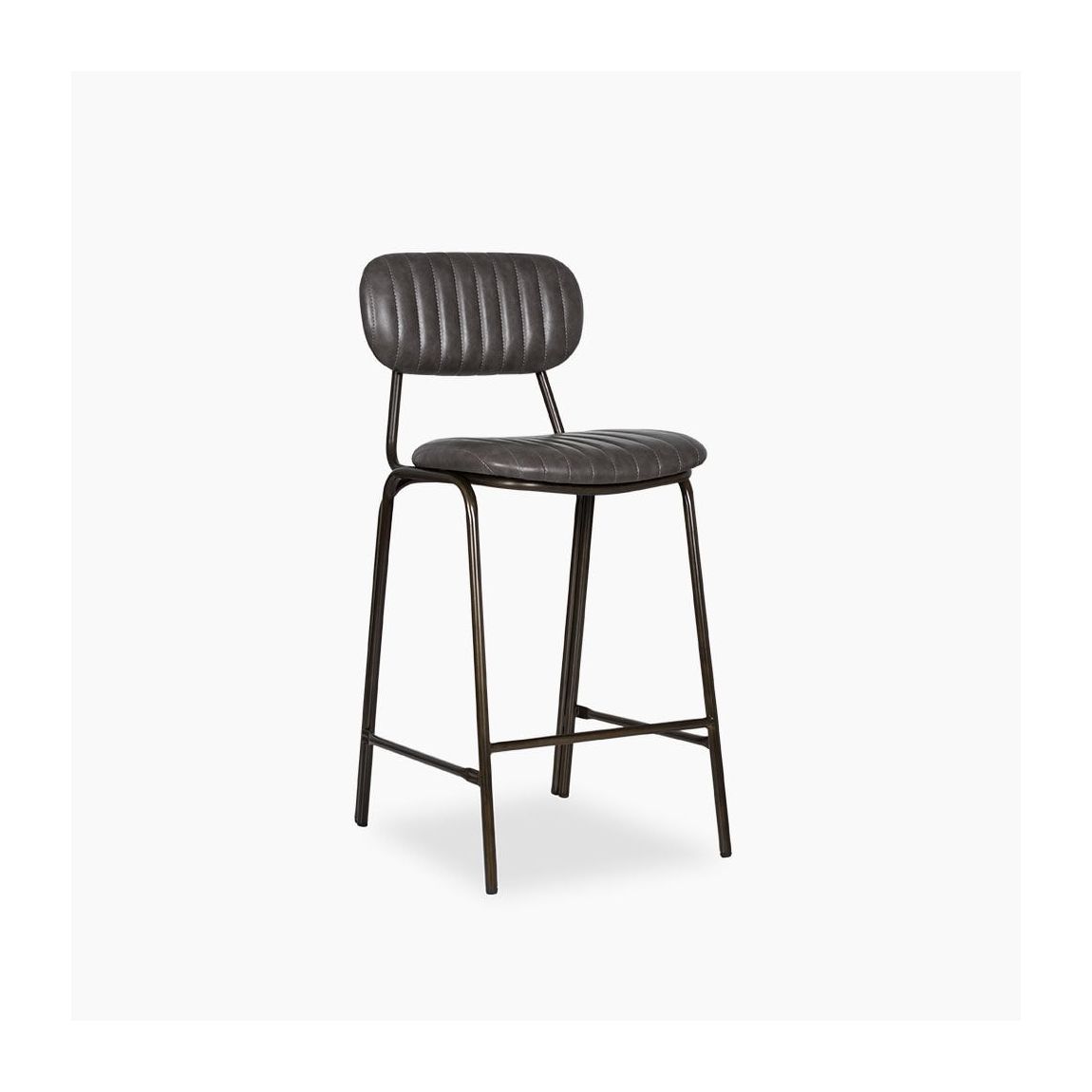 Boston Metal Kitchen Stool, Vintage Grey main product photo