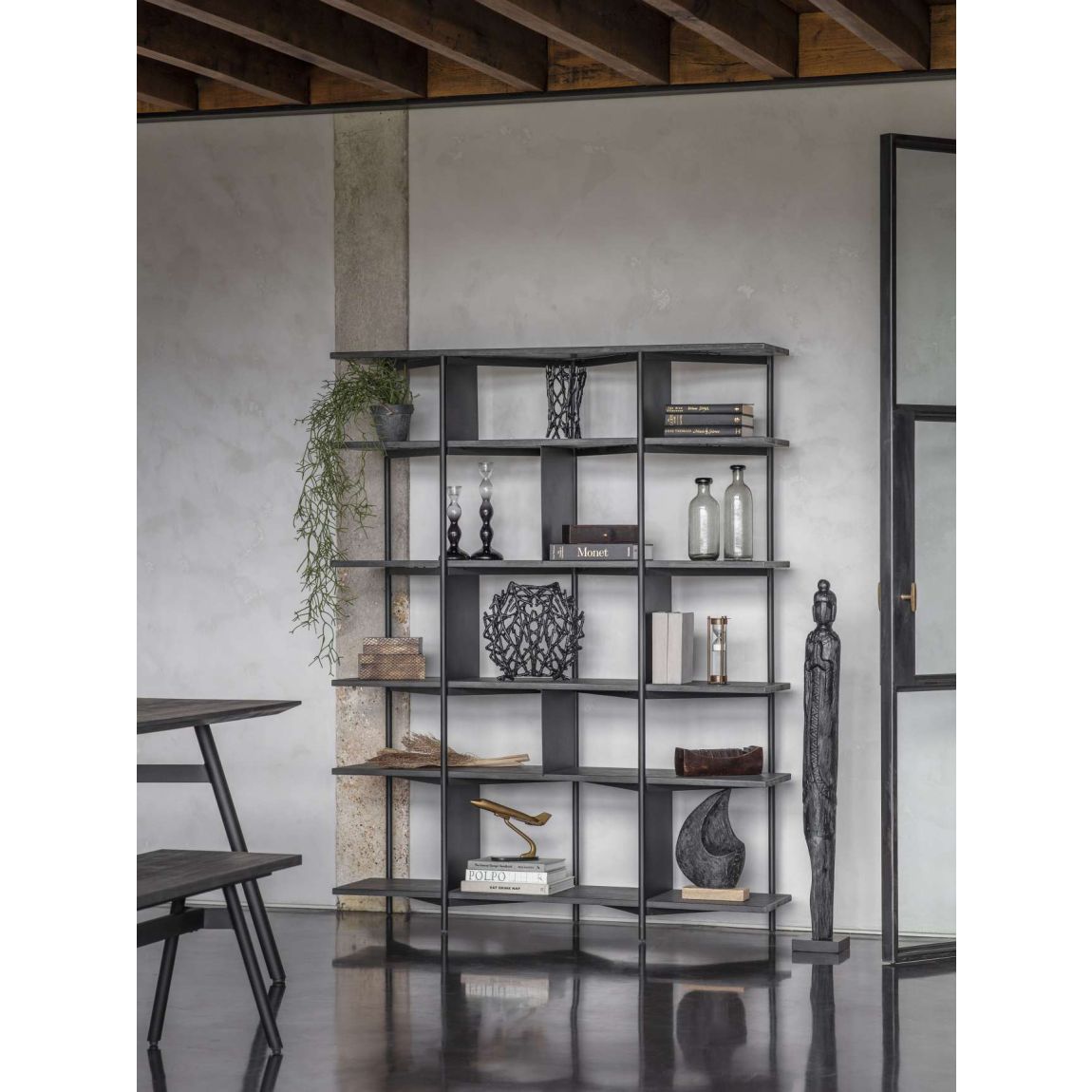Abstract Black Burnished Standing Buddha main product photo
