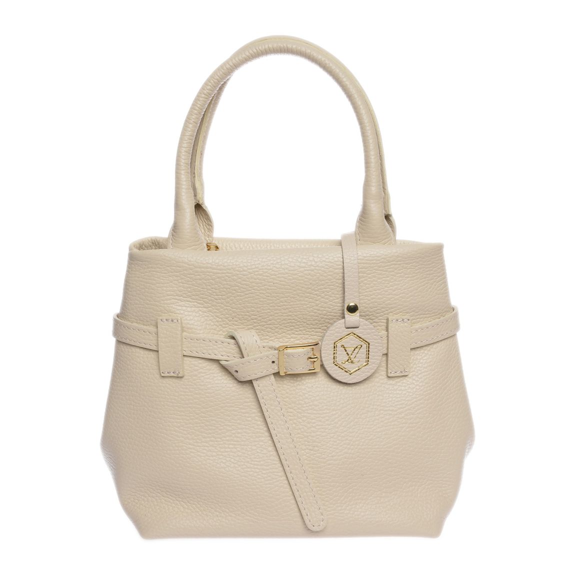 Beige Italian Leather Handbag main product photo