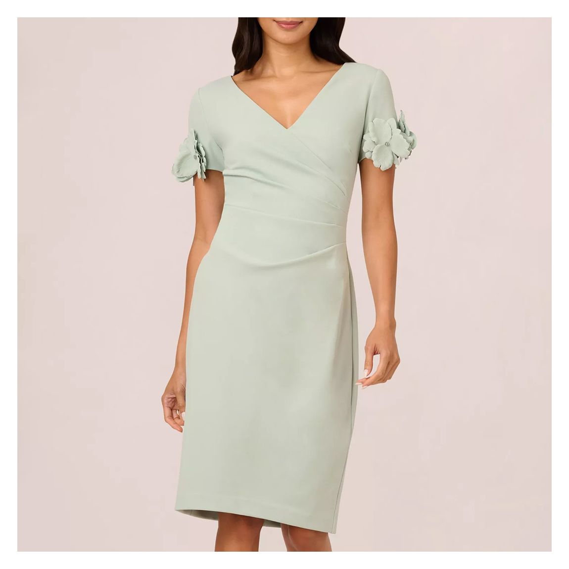 Mint V-Neck Ruched Pencil Dress main product photo