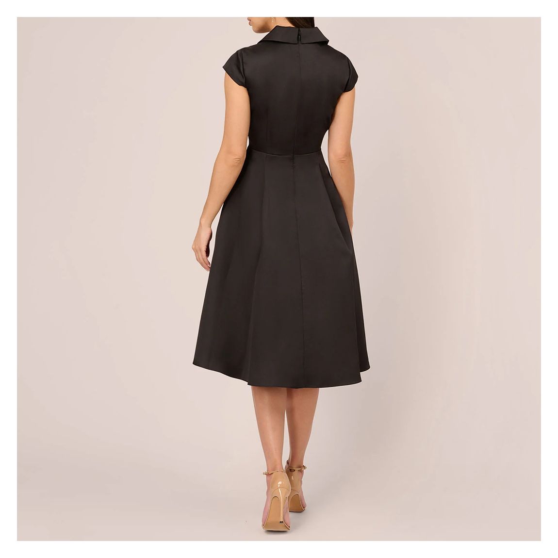 Black Asymmetric Structured Midi Dress main product photo