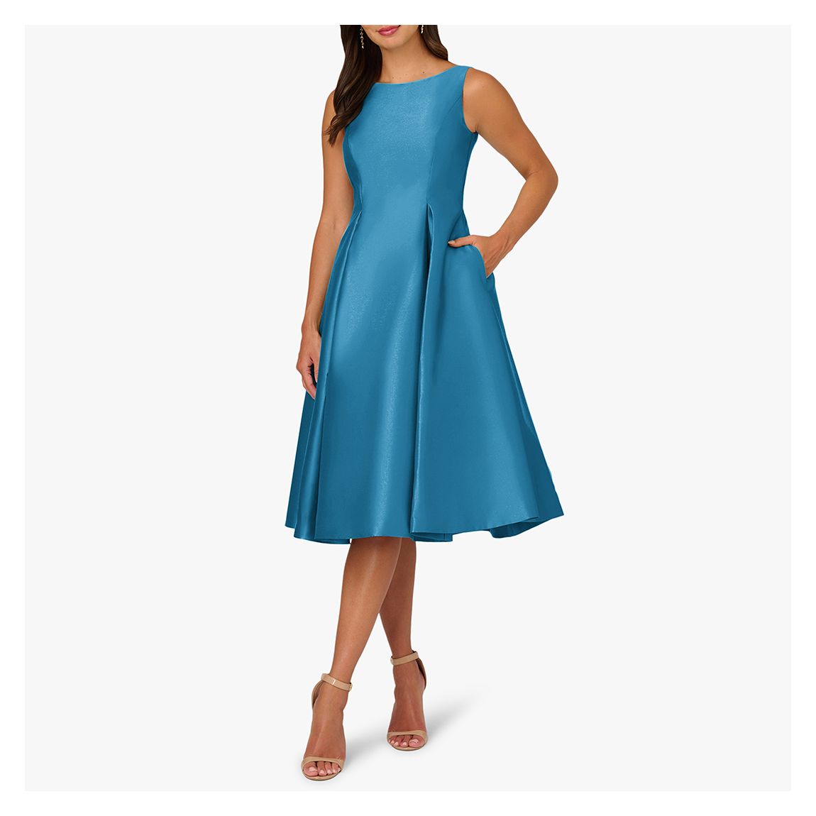 Turquoise Structured Fit & Flare Dress main product photo