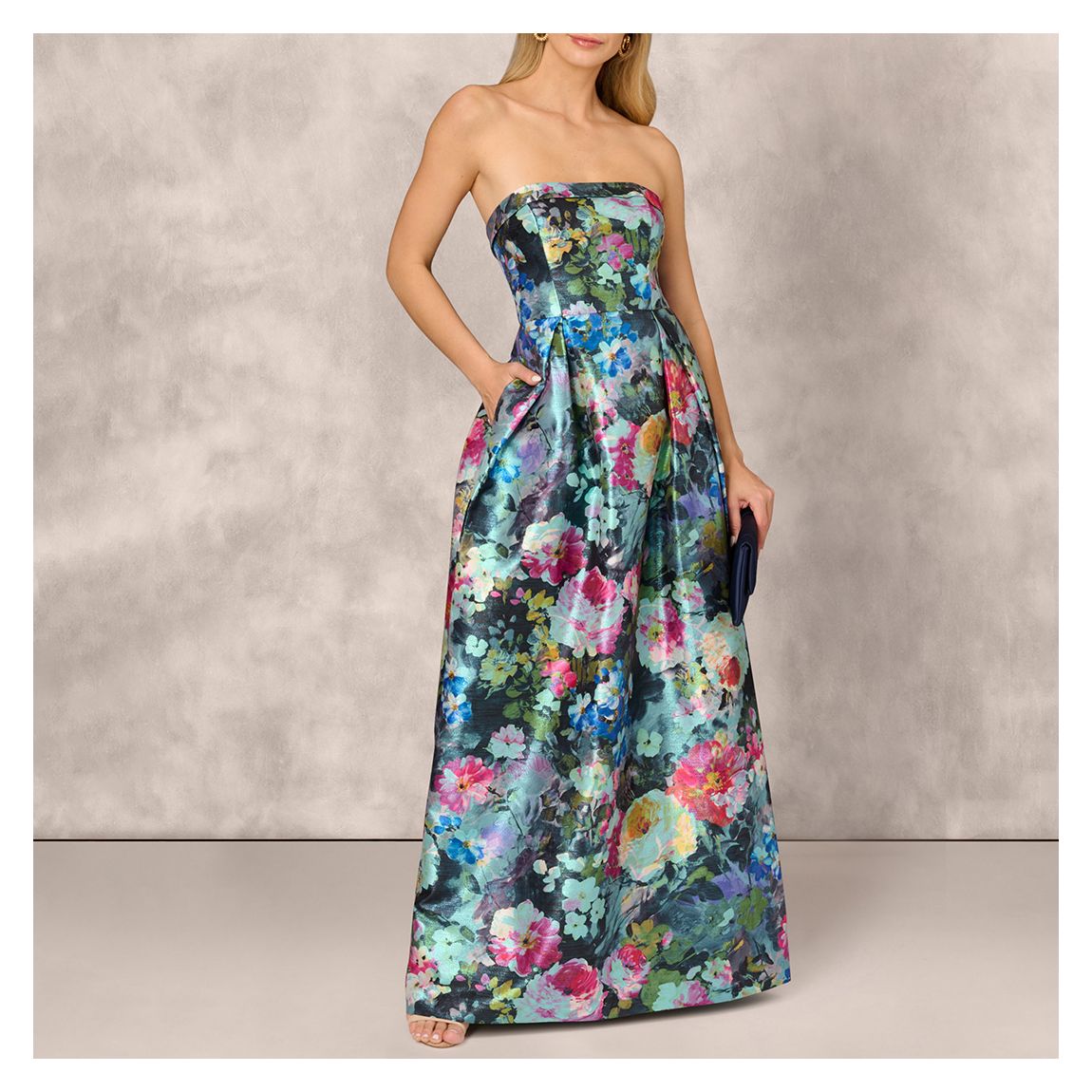 Floral Metallic Jacquard Ballgown main product photo