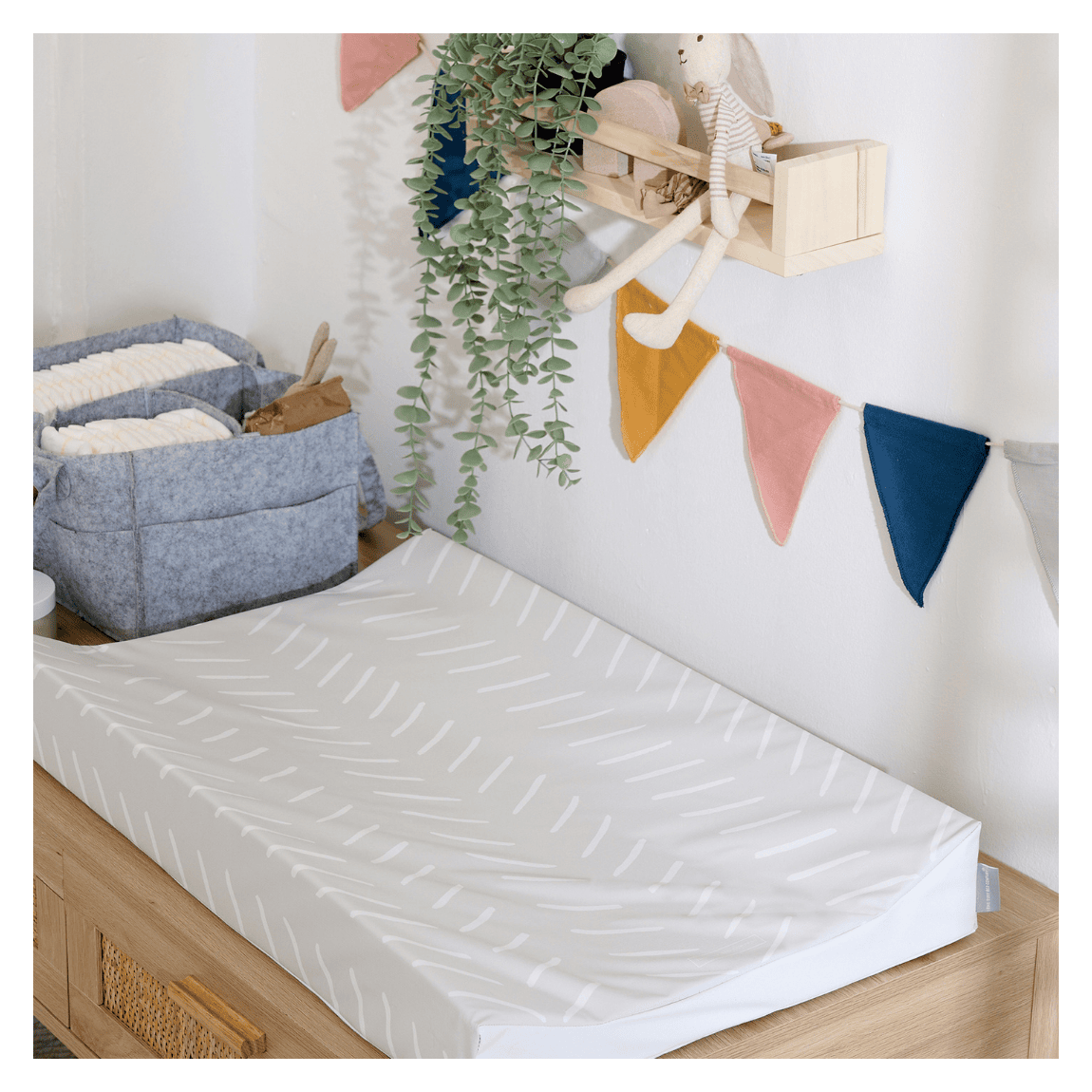 Anti-Roll Changing Mat - Castaway (Sea Salt Grey) main product photo