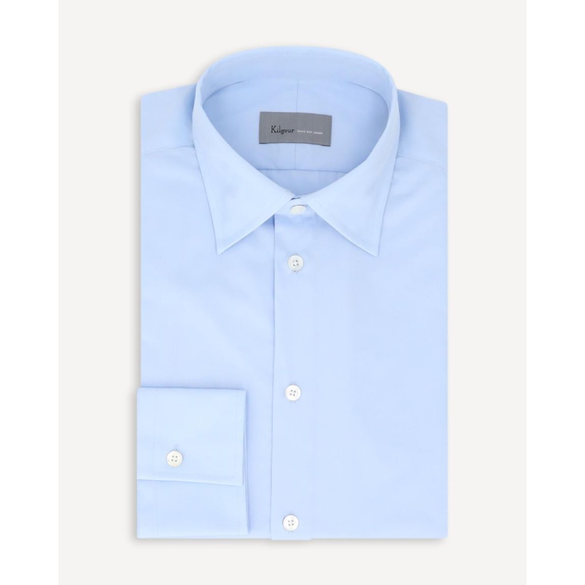 Kilgour Sky Blue Regular Collar Poplin Cotton Shirt for Men main product photo