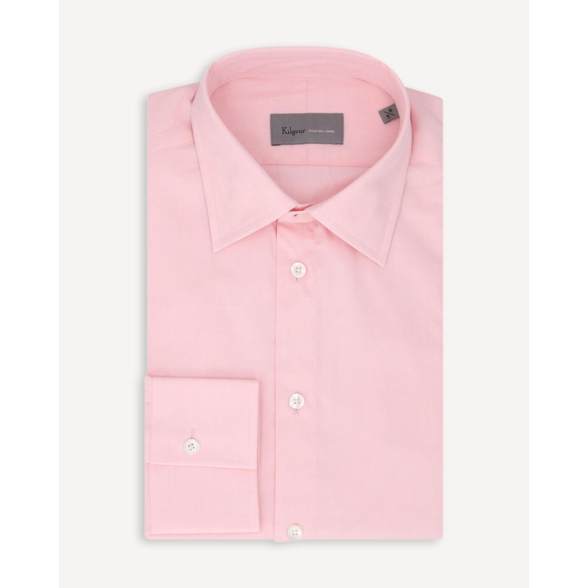 KILGOUR Pink Regular Collar Poplin Cotton Shirt for Men main product photo