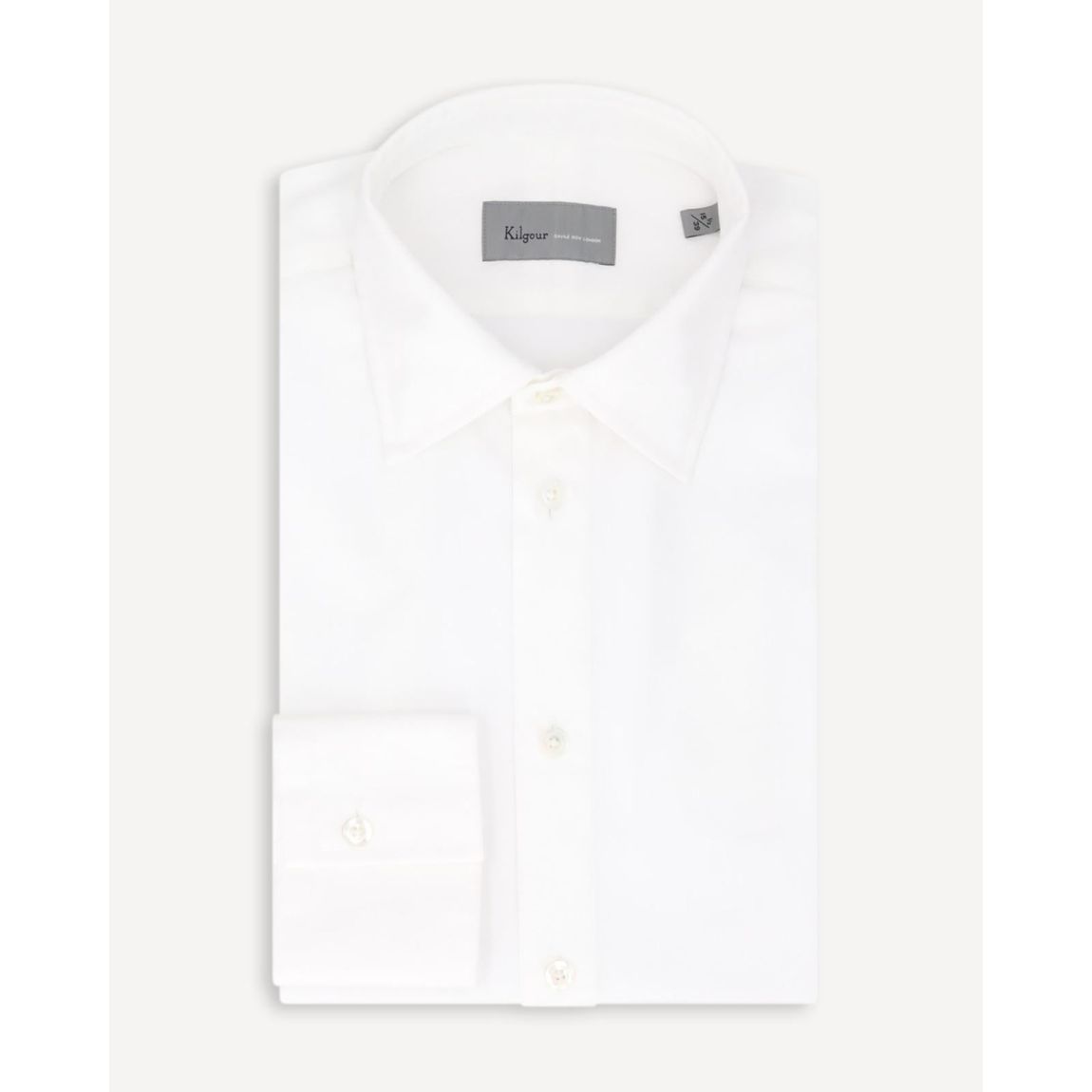 KILGOUR White Dobby Weave Formal Shirt with Regular Collar main product photo