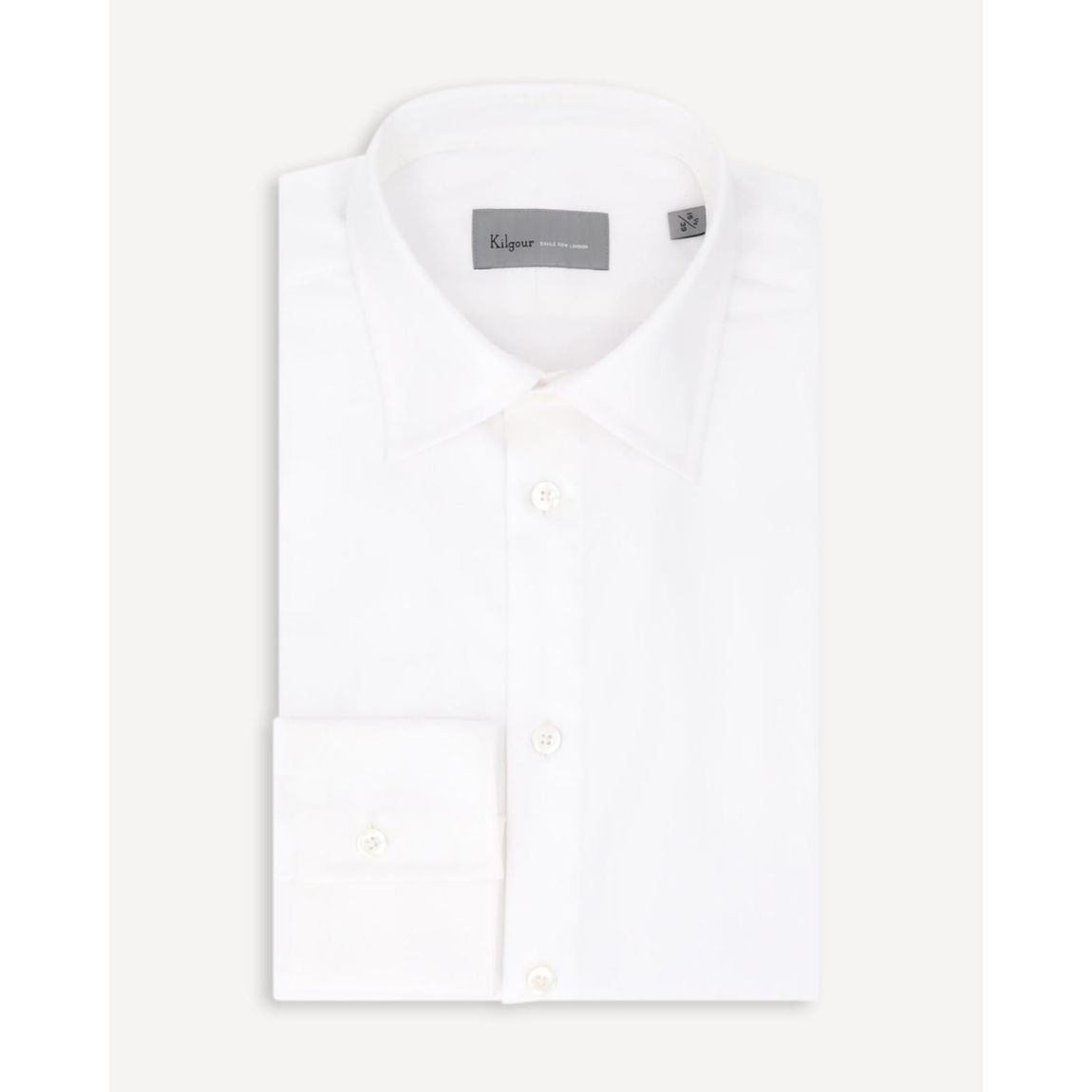 KILGOUR White Dobby Weave Shirt with Regular Collar - Perfect for Travel main product photo