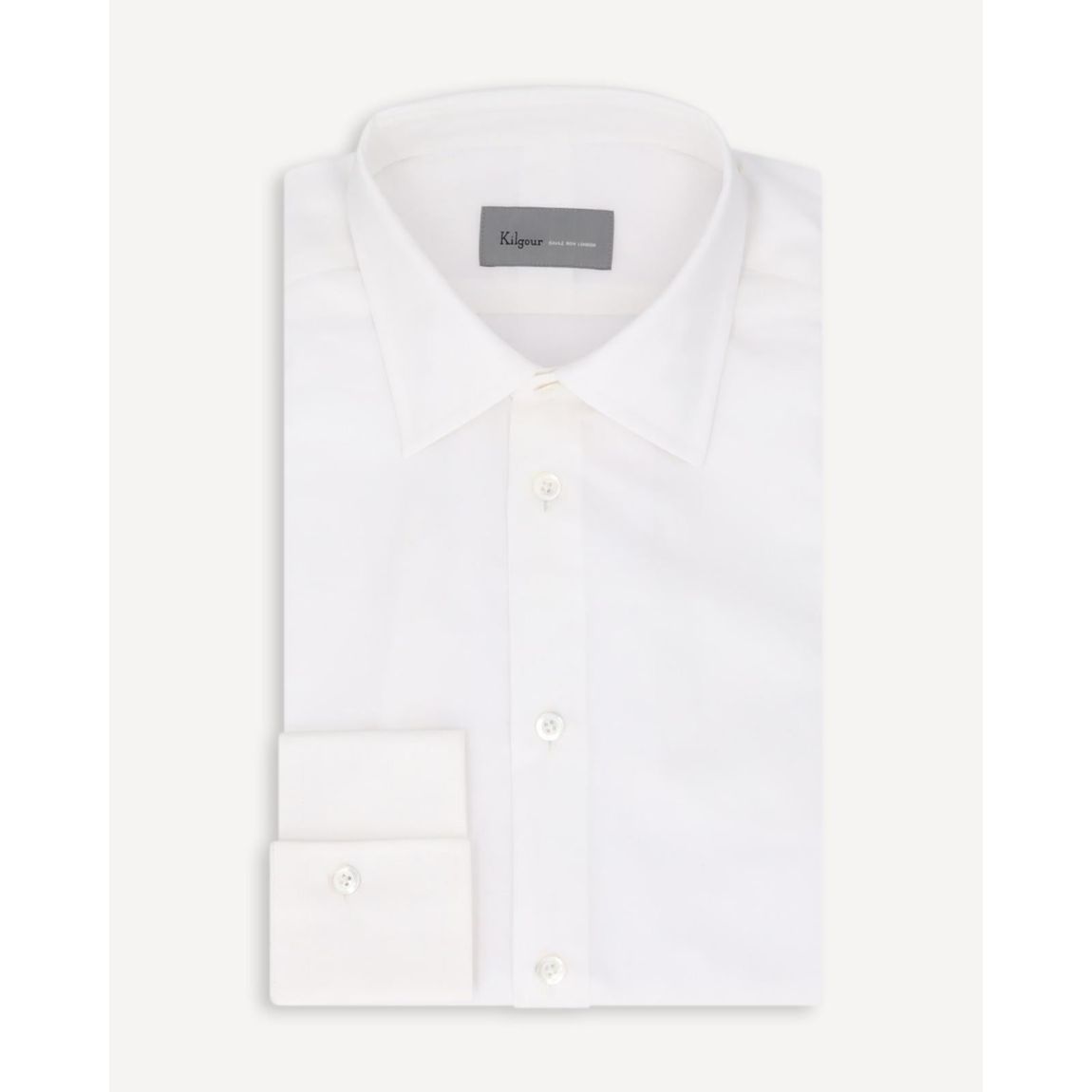 KILGOUR Men's Regular Collar Soft Cotton White Shirt - Tailored Luxury main product photo