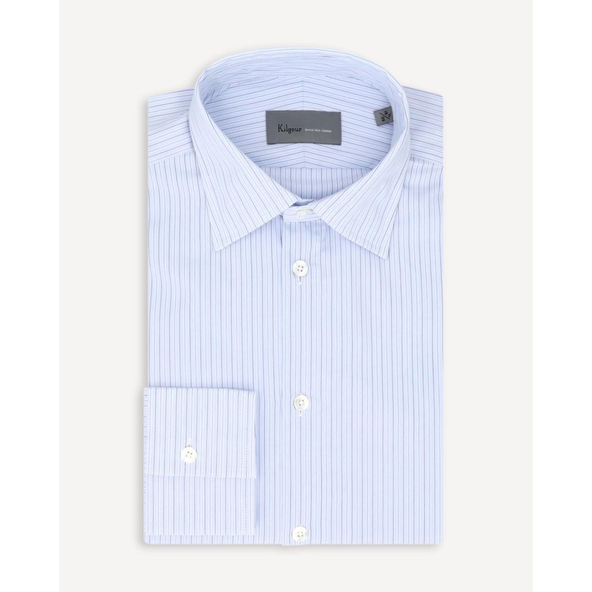 KILGOUR City Stripe Regular Collar Shirt in Blue - Tailored Elegance main product photo