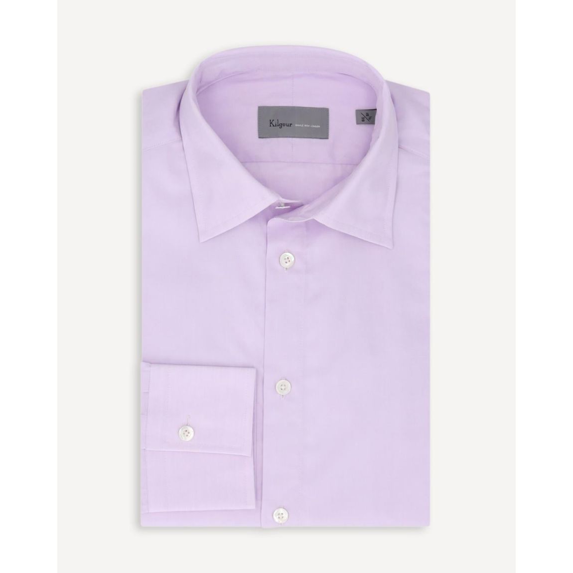 KILGOUR Lilac Regular Collar Poplin Cotton Shirt for Men main product photo