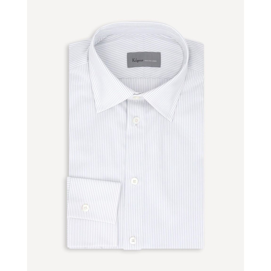 KILGOUR Sky and White Regular Collar City Stripe Shirt for Professionals main product photo