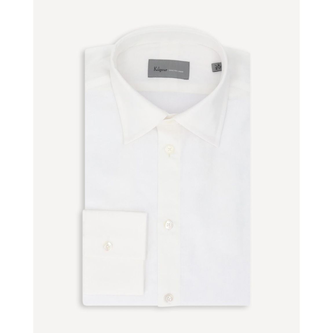 KILGOUR White Regular Collar Dobby Cotton Shirt for Timeless Style main product photo