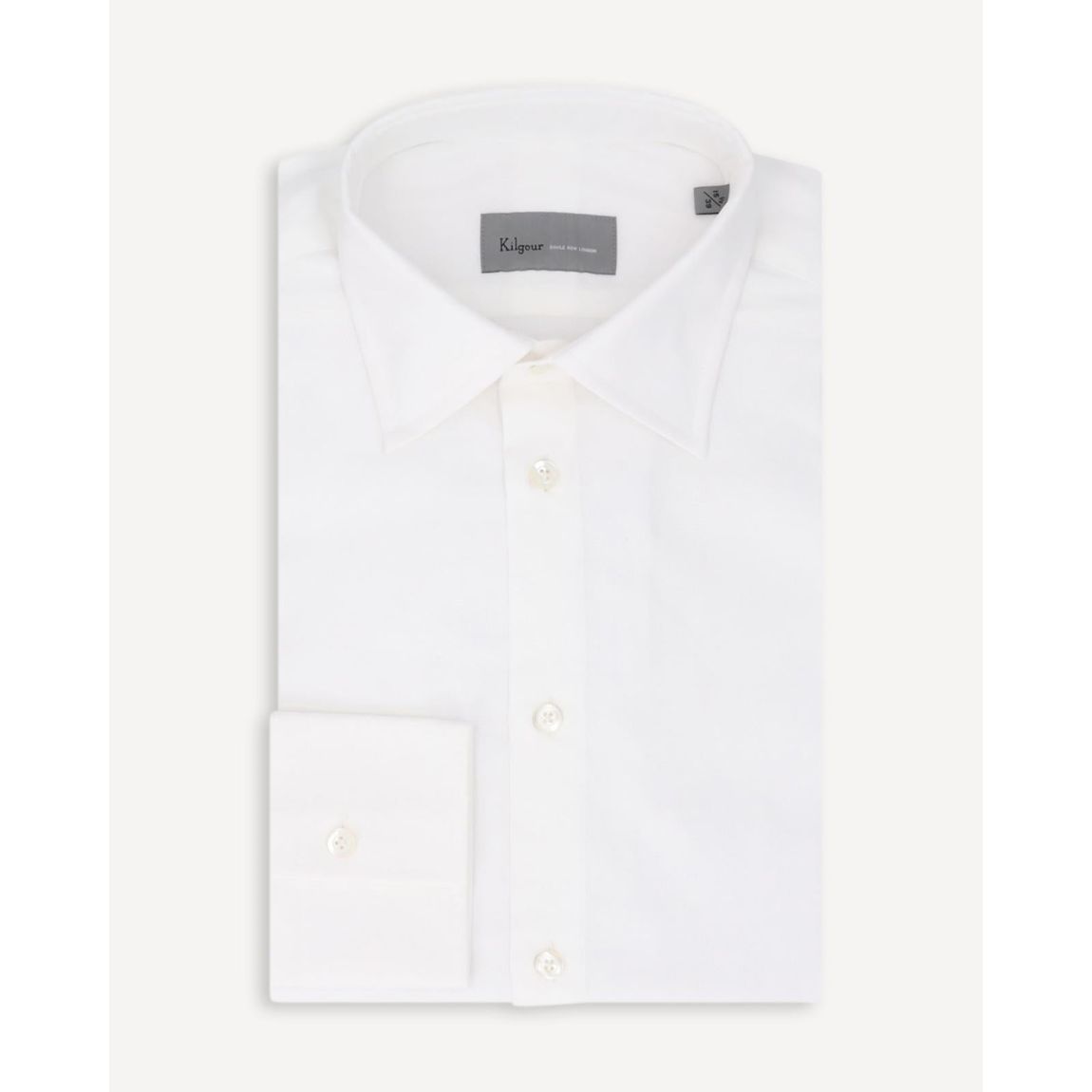 KILGOUR Classic White Poplin Cotton Shirt with Regular Collar main product photo