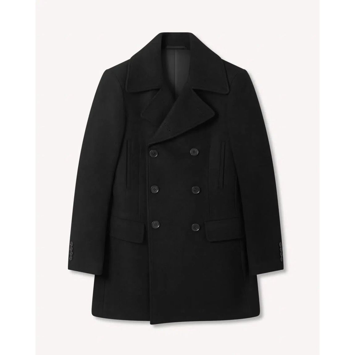 Kilgour Classic Double Breasted Black Peacoat for Men main product photo