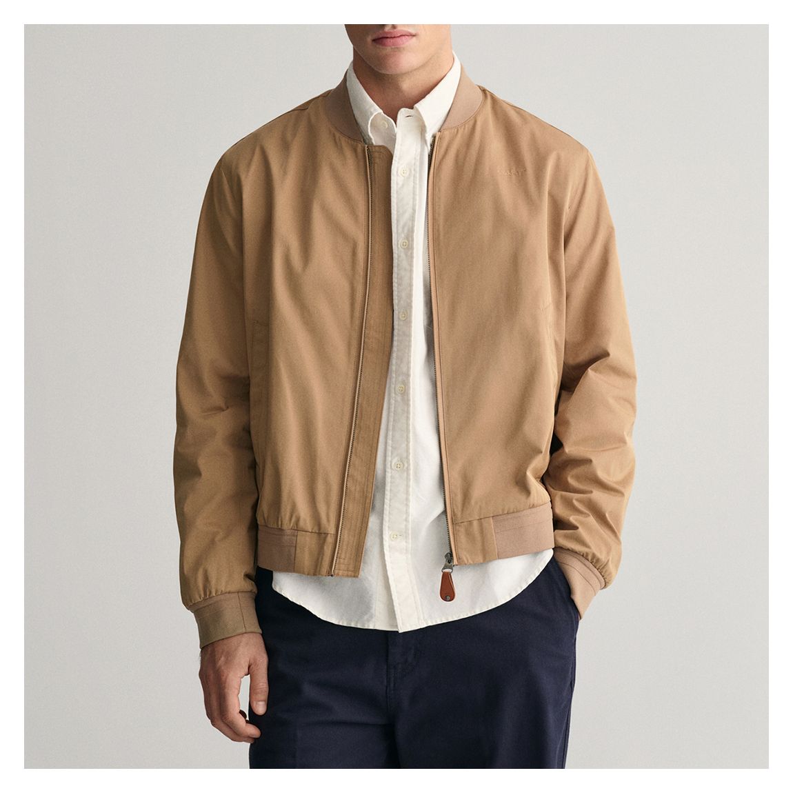 Beige Lightweight Bomber Jacket main product photo