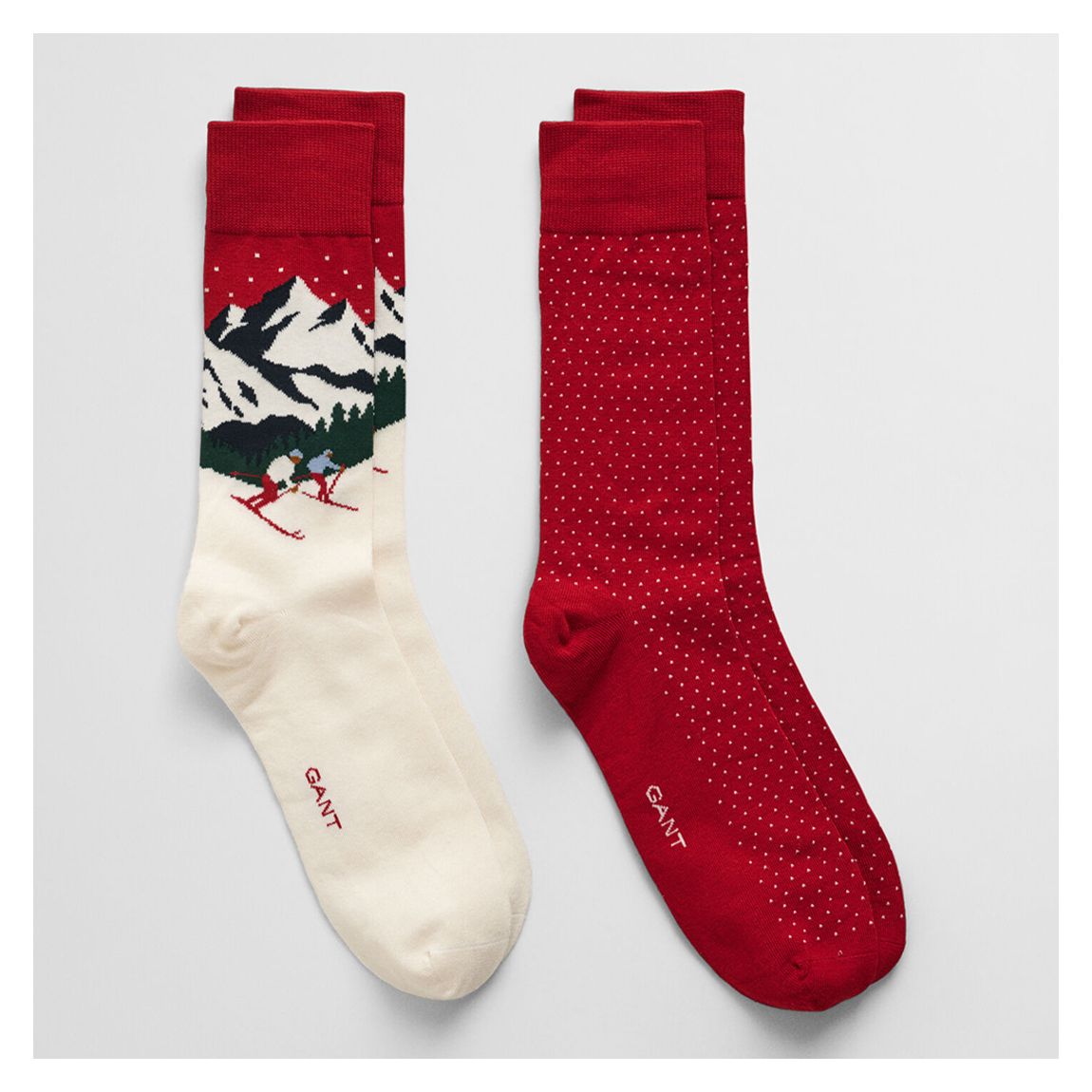 Red Skiers Artwork Socks 2-Pack main product photo