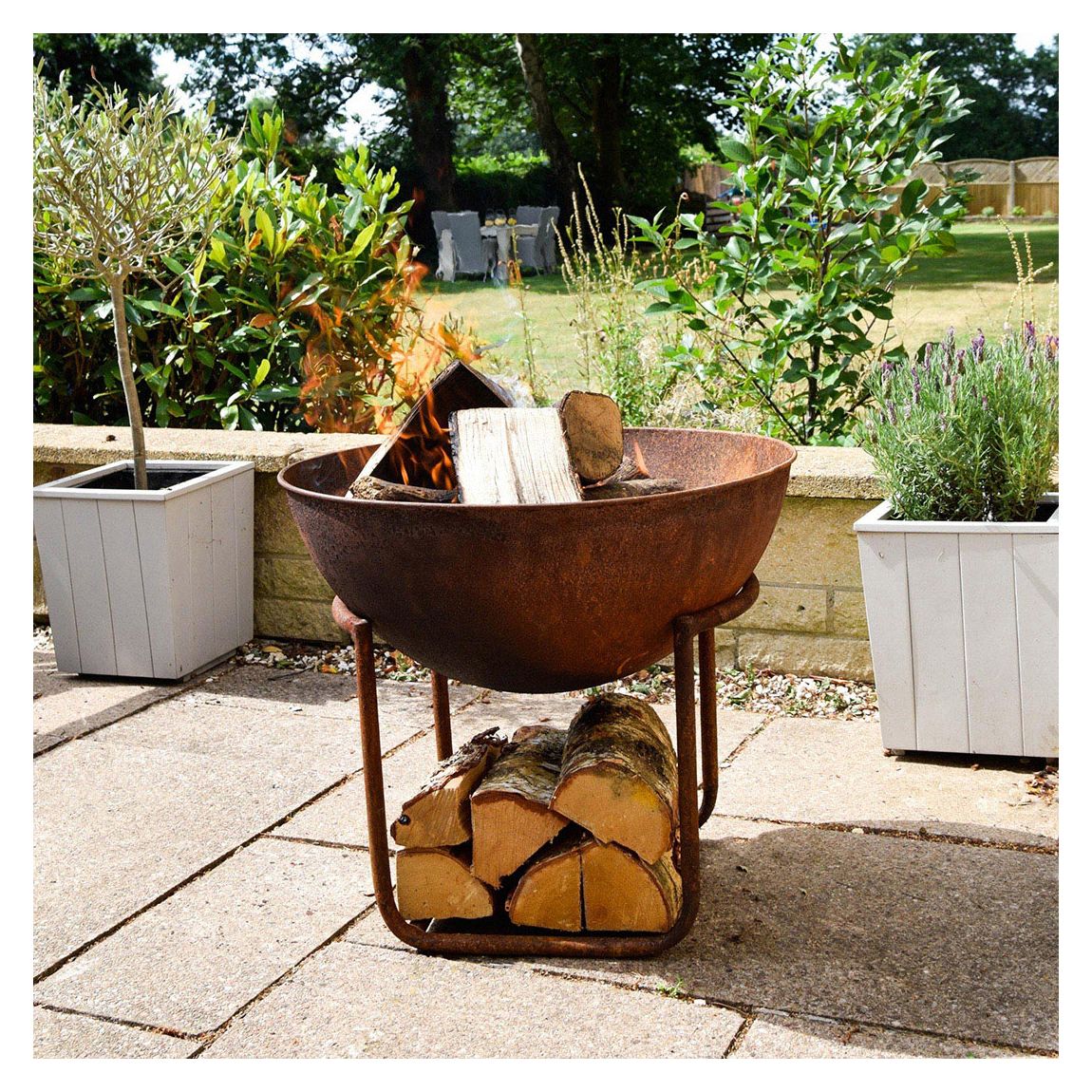 XL Cast Iron Fire Pit in Rust, H49cm W80cm main product photo