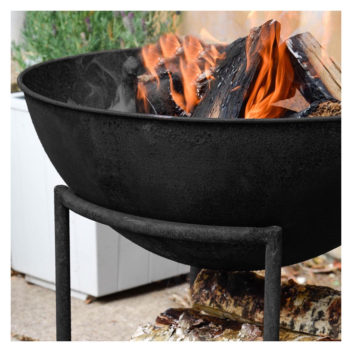 XL Cast Iron Fire Pit in Black Iron, H49cm W80cm main product photo
