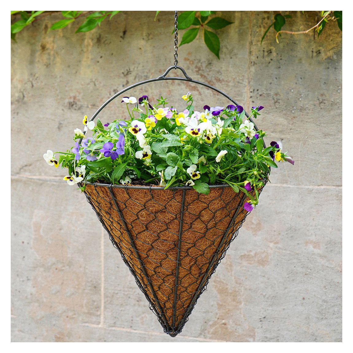 Hanging Wired Netted Cone Zinc, H40cm D30cm main product photo