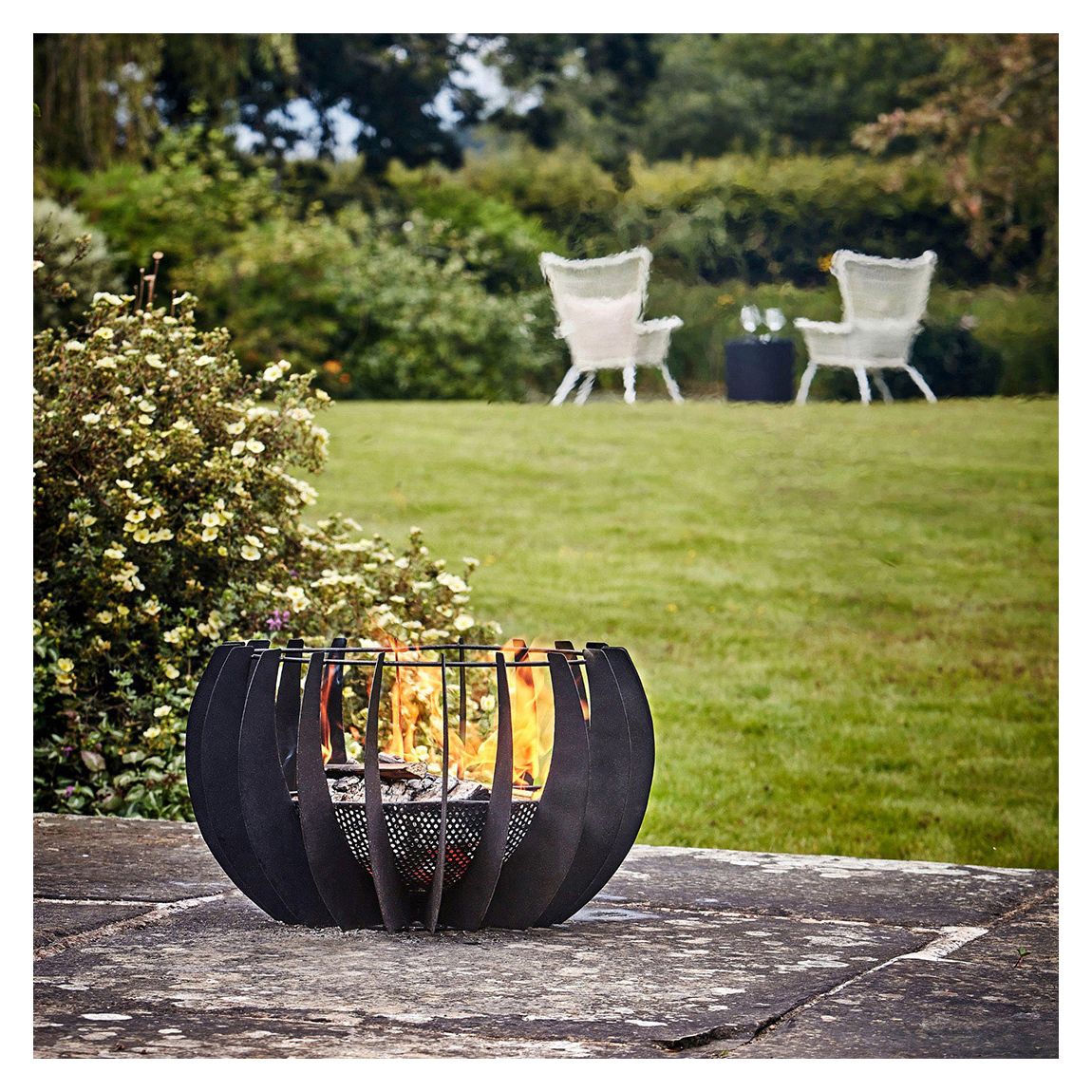 Solis Fire Pit in Matt Black, H30CM W50CM main product photo