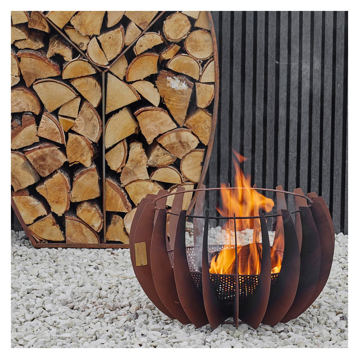 Outdoor Solis Fire Pit in Rust H30CM W50CM main product photo