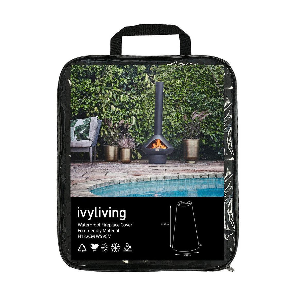 Waterproof Fireplace Cover, H132CM W59CM main product photo