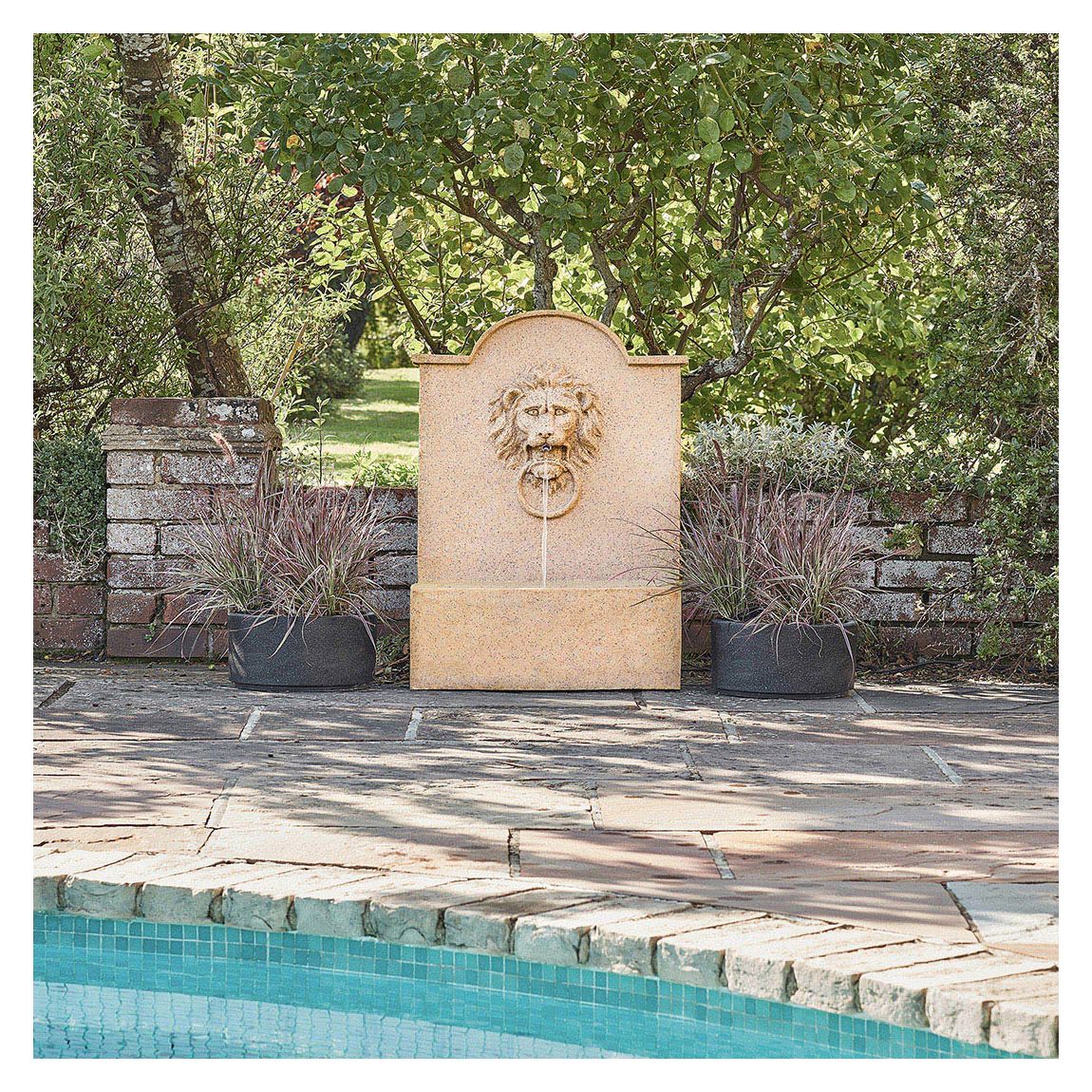 Outdoor Luxury Lion Water Feature Sandstone H78CM W59CM main product photo