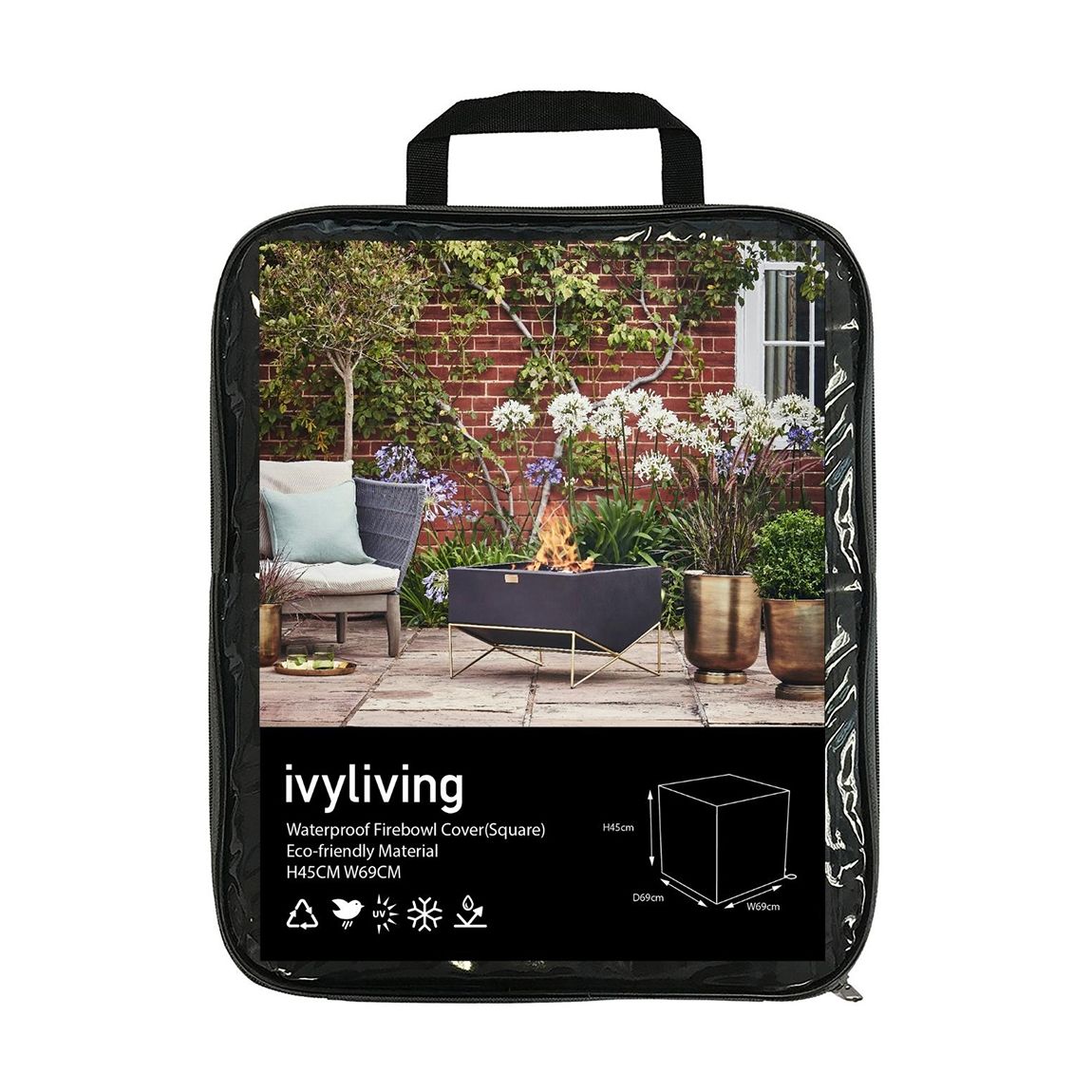 Waterproof Fire Pit Cover (Square), H45CM W69CM main product photo