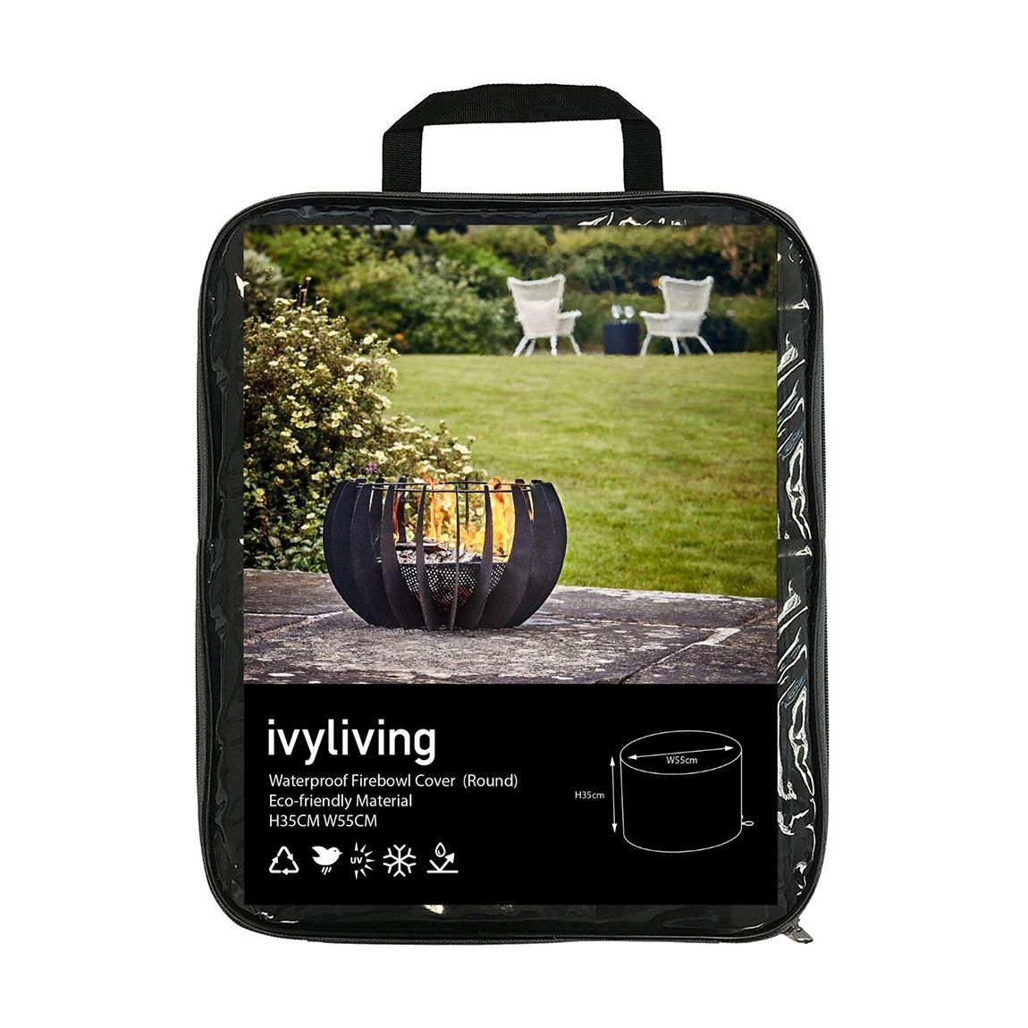 Waterproof Fire Pit Cover in Eco-friendly Material (Round) H35CM W55CM main product photo