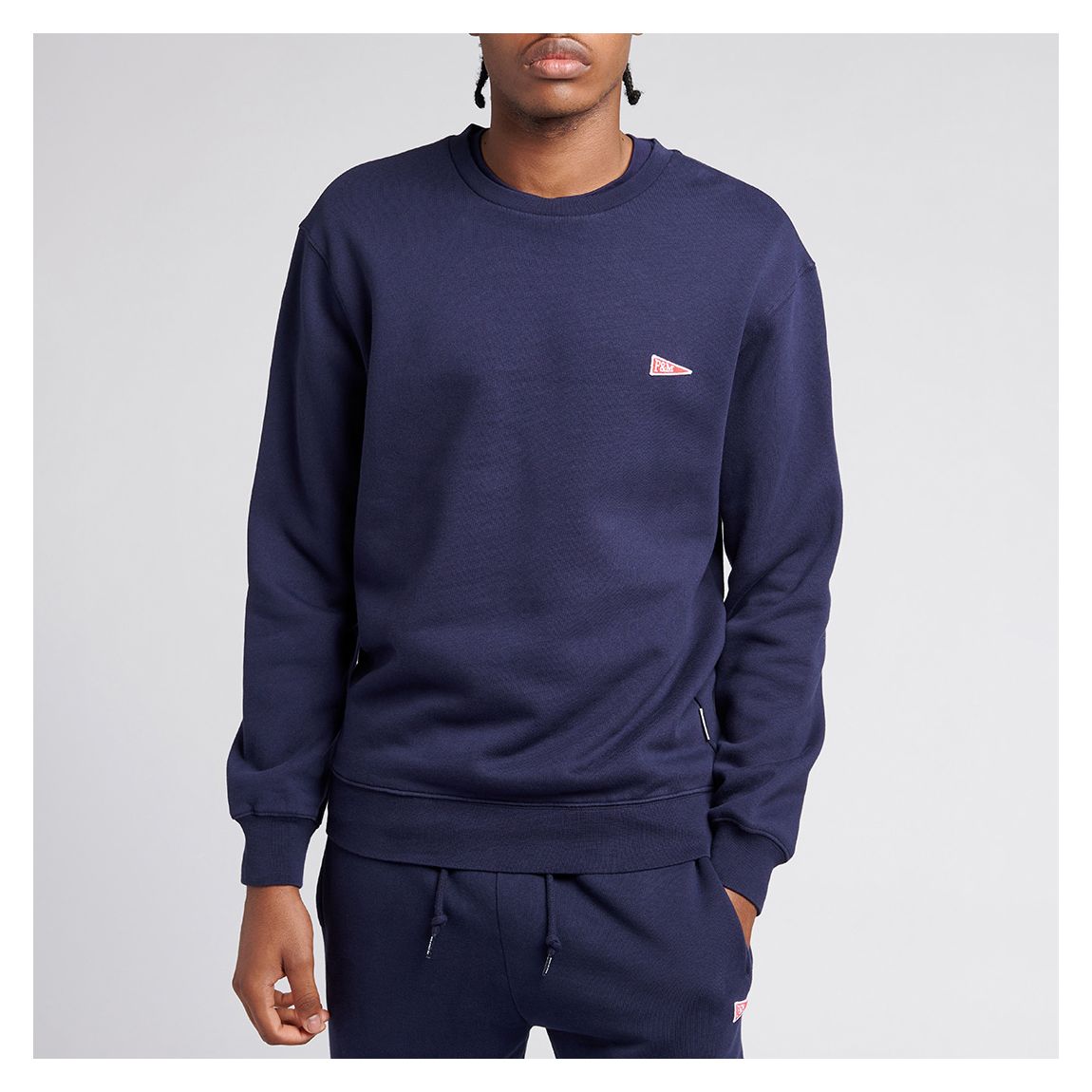 Navy Pennant Patch Crew Sweater main product photo