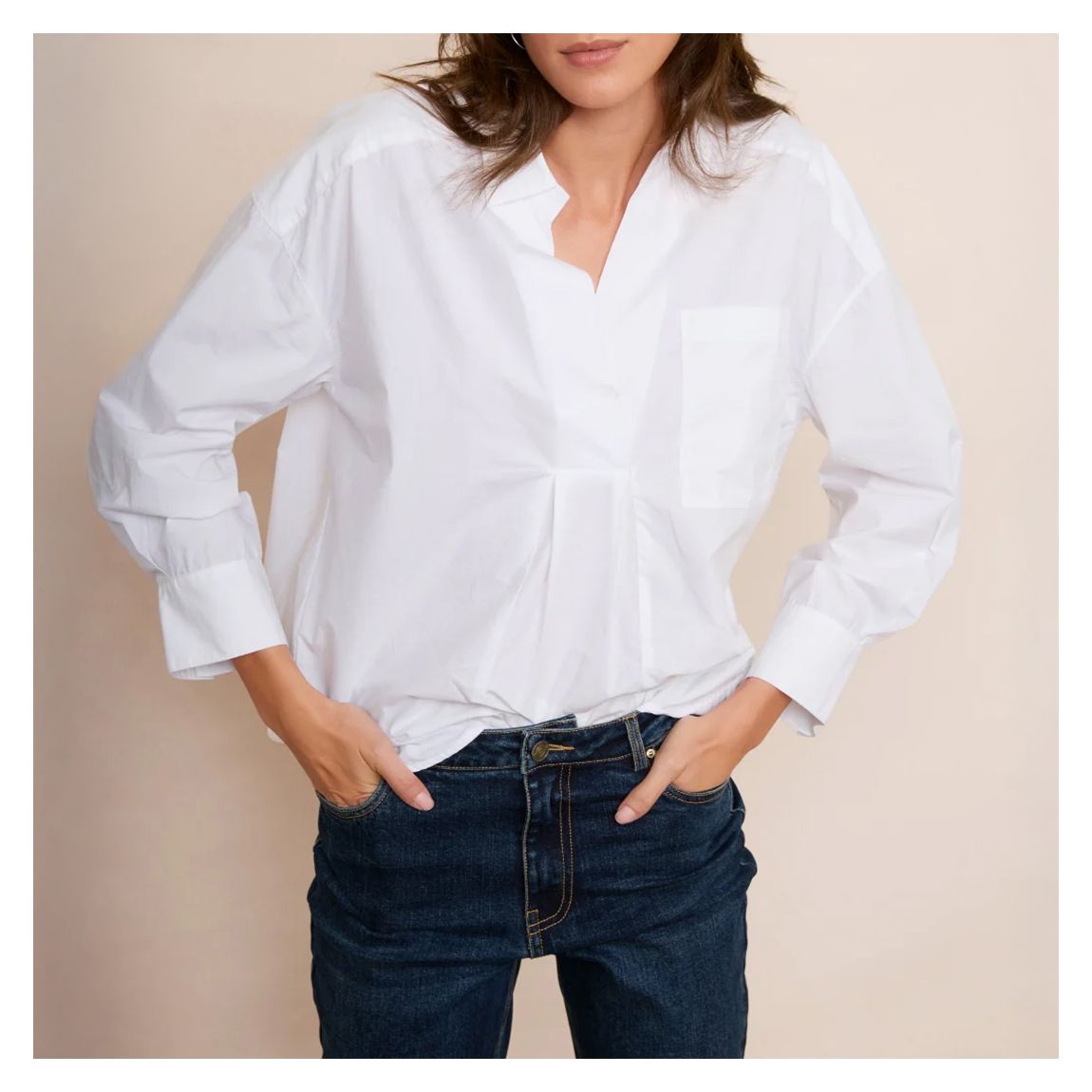 White Relaxed Boxy Blouse main product photo