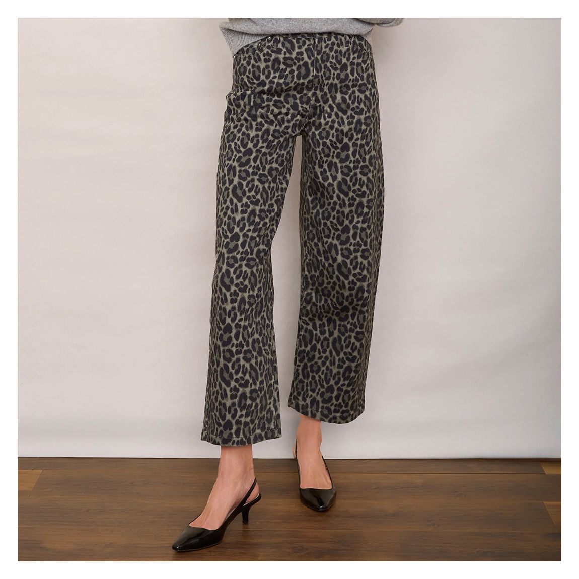 Khaki Leopard Lula Barrel Jean main product photo