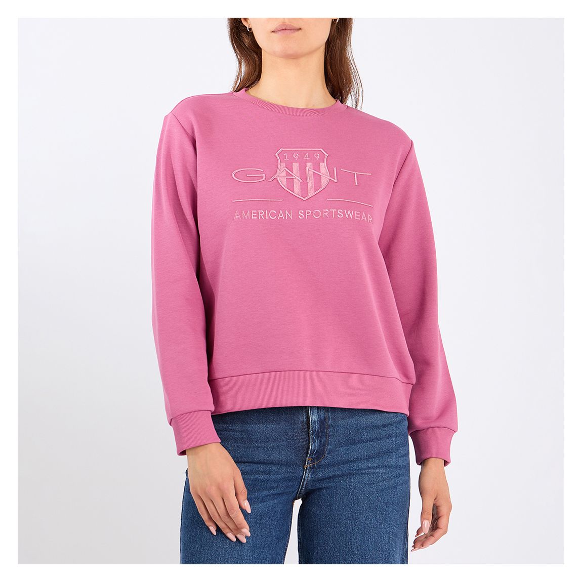 Pink Shield Logo Cotton Blend Sweatshirt main product photo