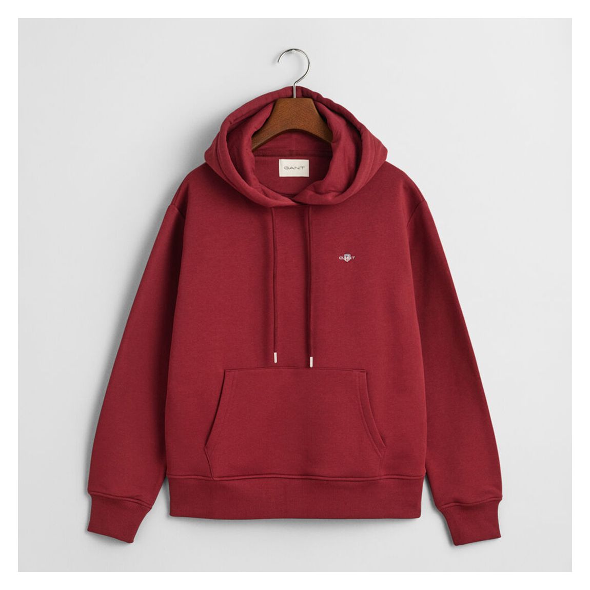 Deep Red Shield Hoodie main product photo