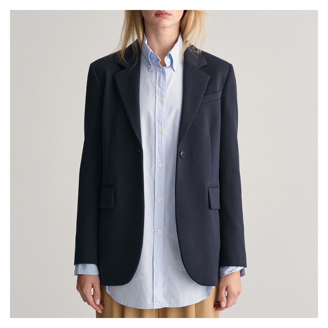 Navy Straight Jersey Blazer main product photo