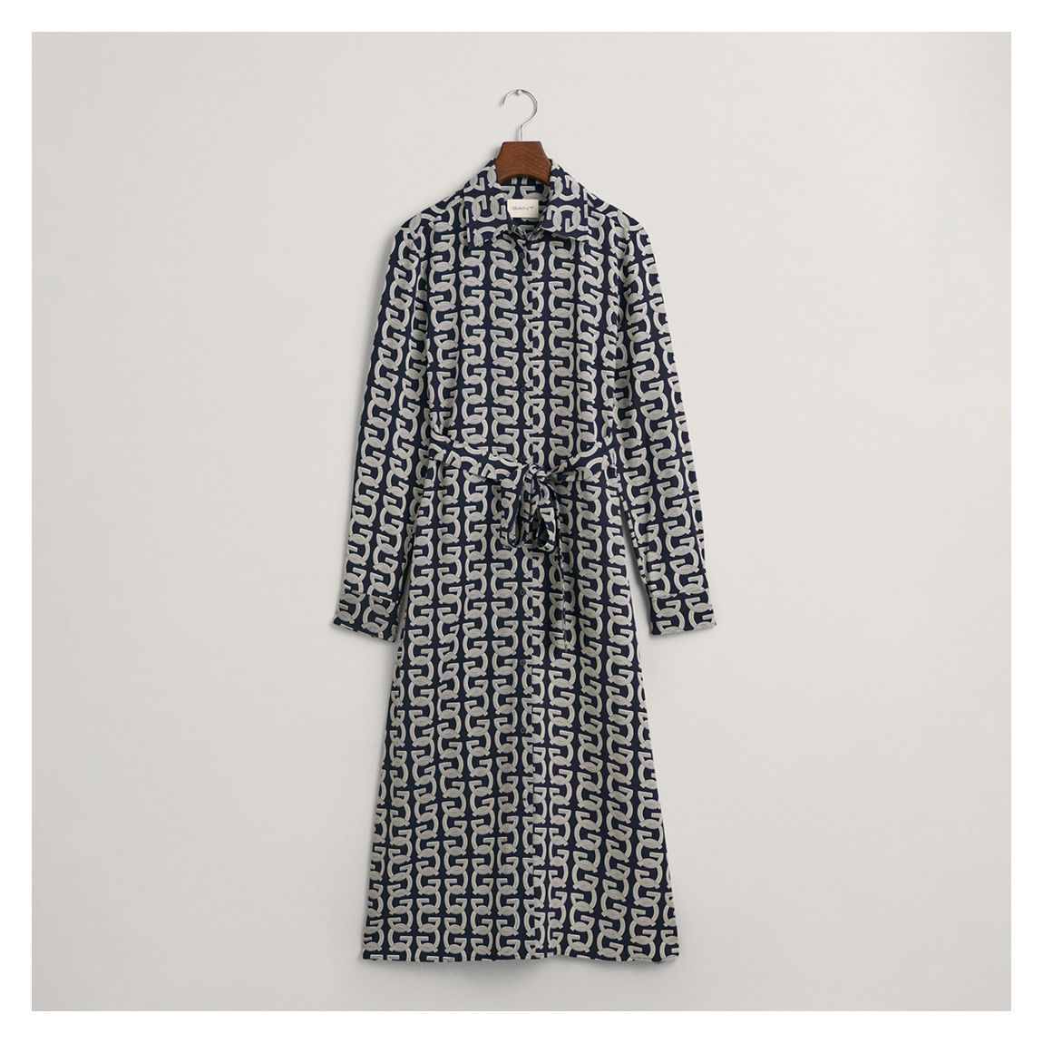 Navy Slim G Pattern Shirt Dress main product photo