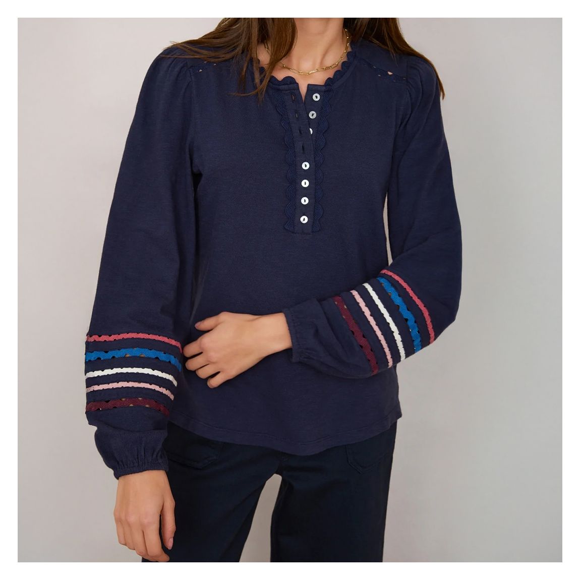 Navy Rosia Embroidery Top main product photo