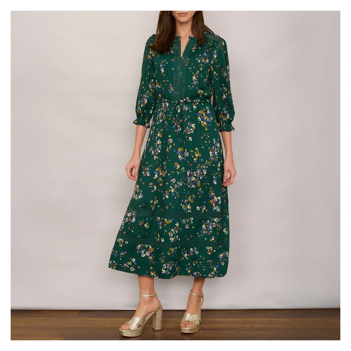 Forest Green Printed Midaxi Dress main product photo