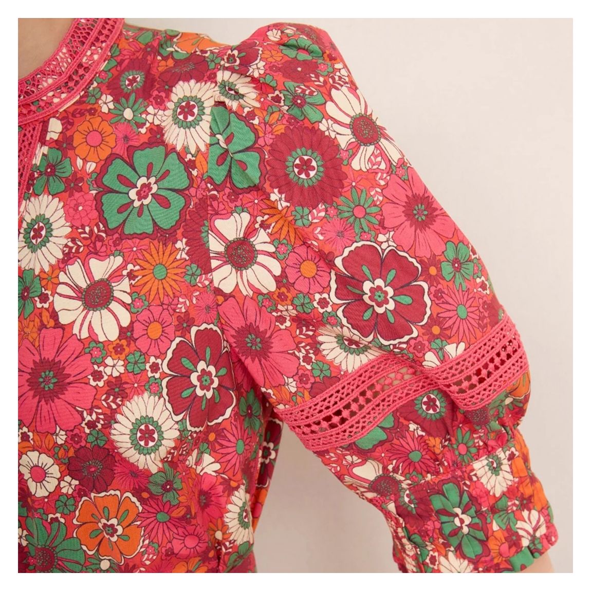 Multi Pink Printed Midi Dress main product photo