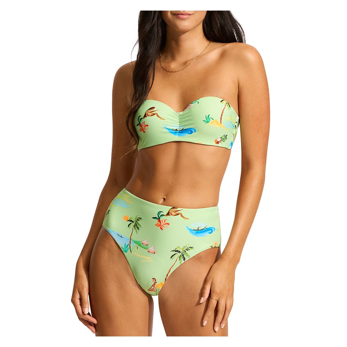 Isla Palm High Waisted Bikini Bottoms main product photo